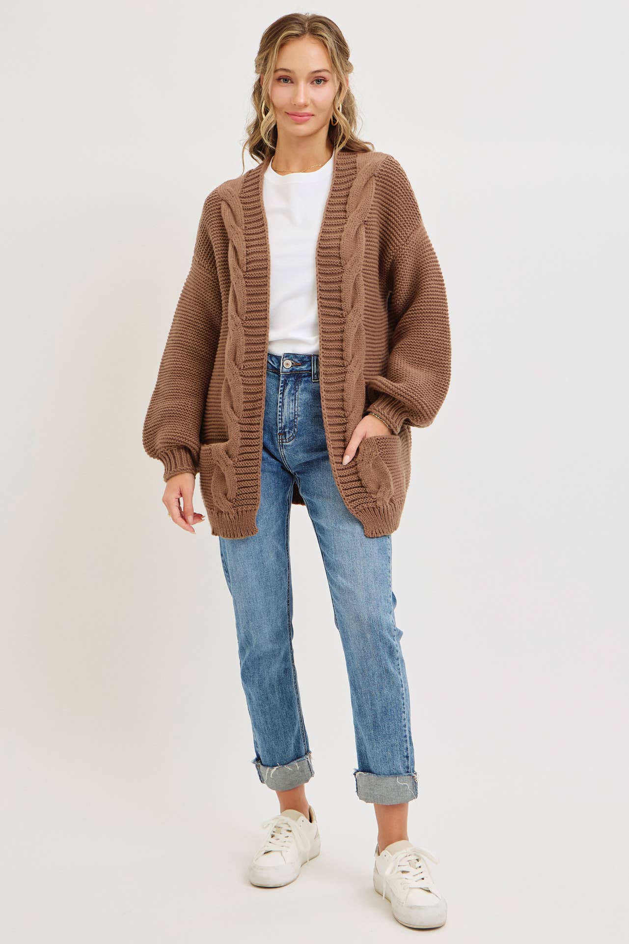 Logan Chunky Cable Knit Cardigan