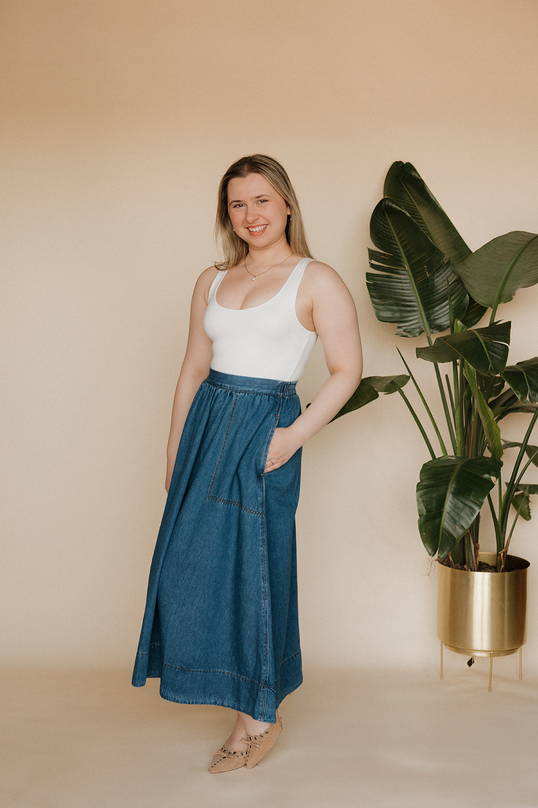 The Easy A-Line Denim Skirt