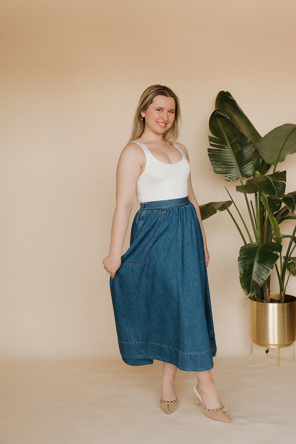 The Easy A-Line Denim Skirt