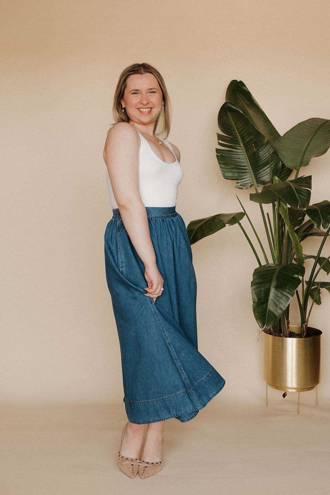 The Easy A-Line Denim Skirt