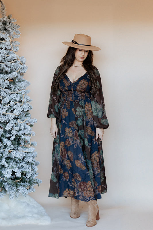 Beautiful Blooms Smocked Floral Maxi Dress