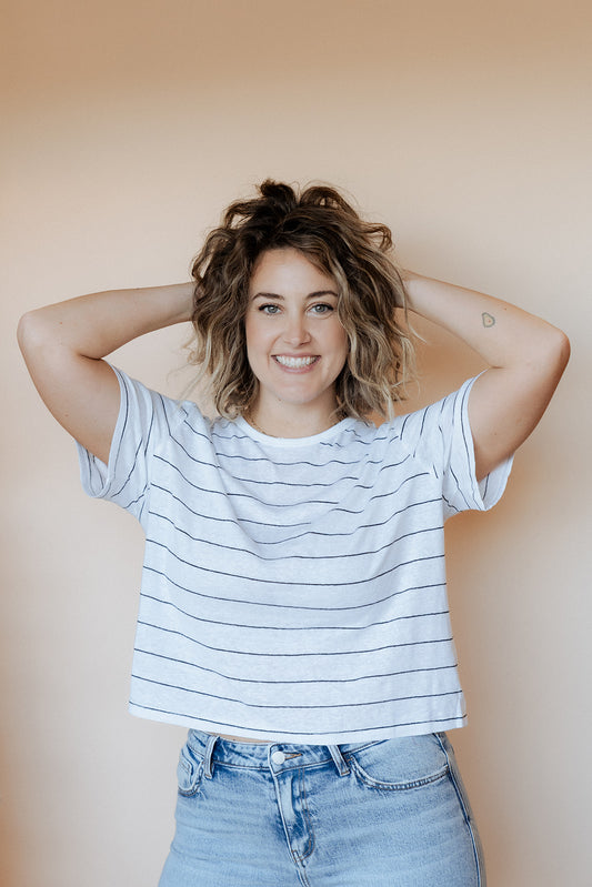 Stripe Cotton Linen Top