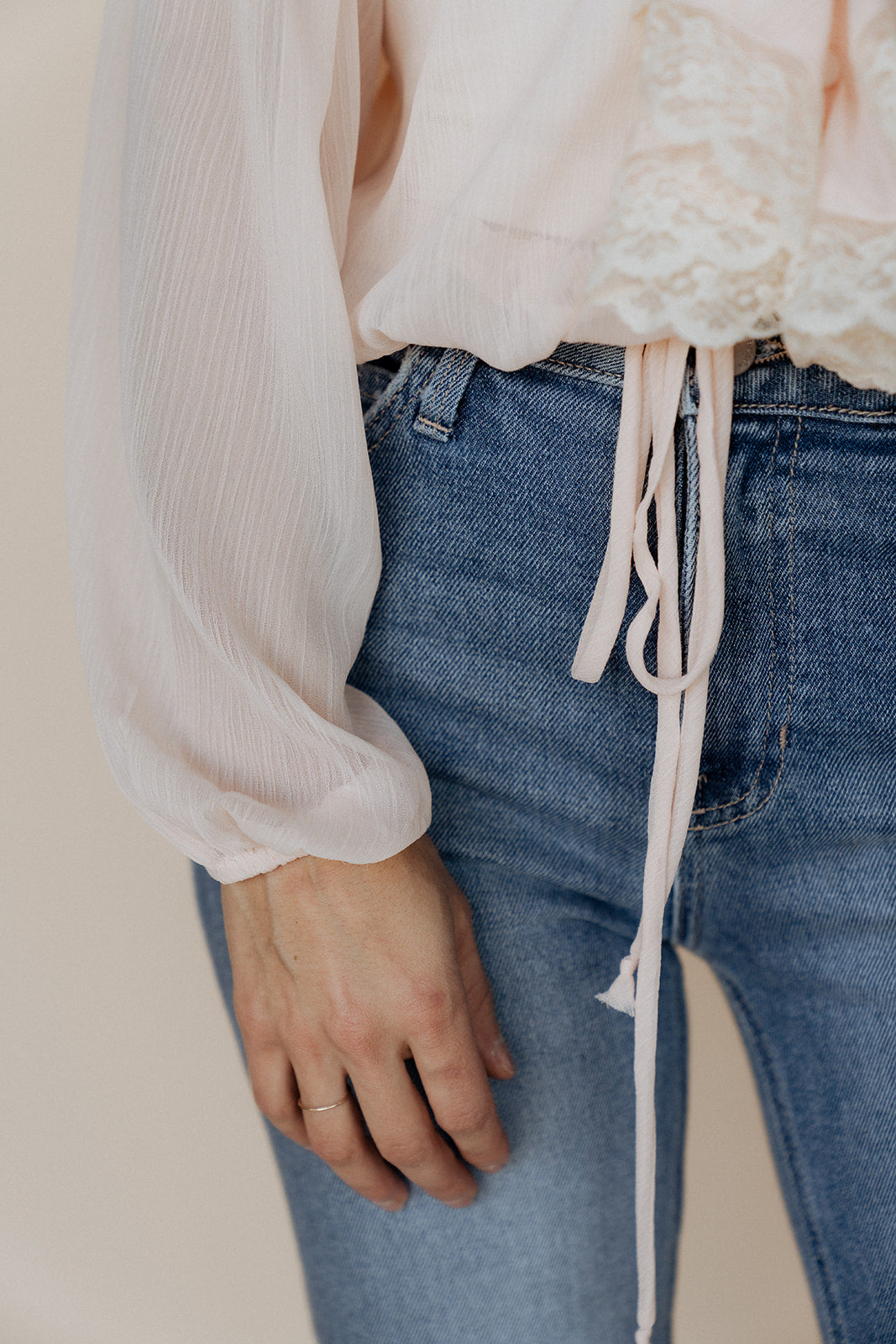 Lace Long Sleeve Ruffle Top