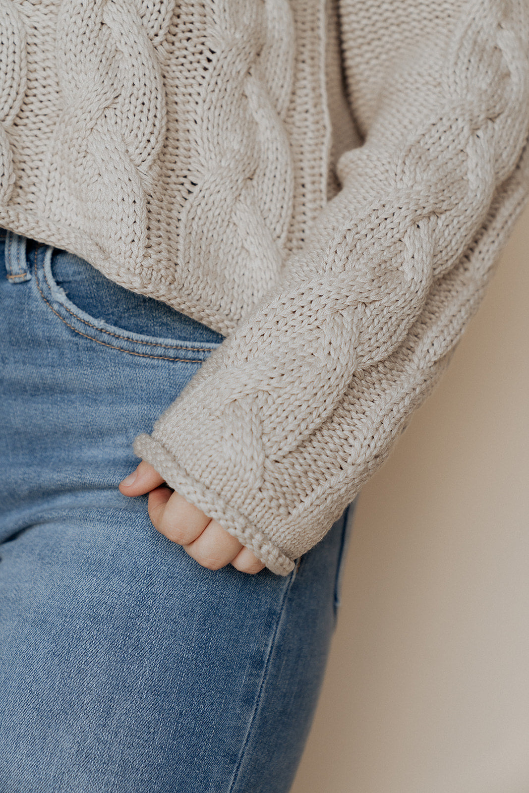 Cable Knit Cropped Sweater