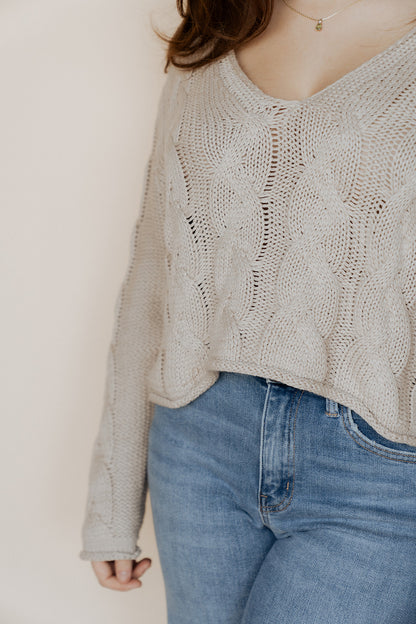 Cable Knit Cropped Sweater