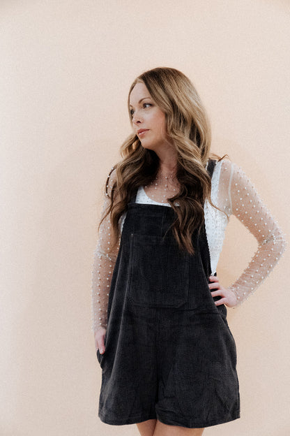 Kandi Corduroy Overall Romper