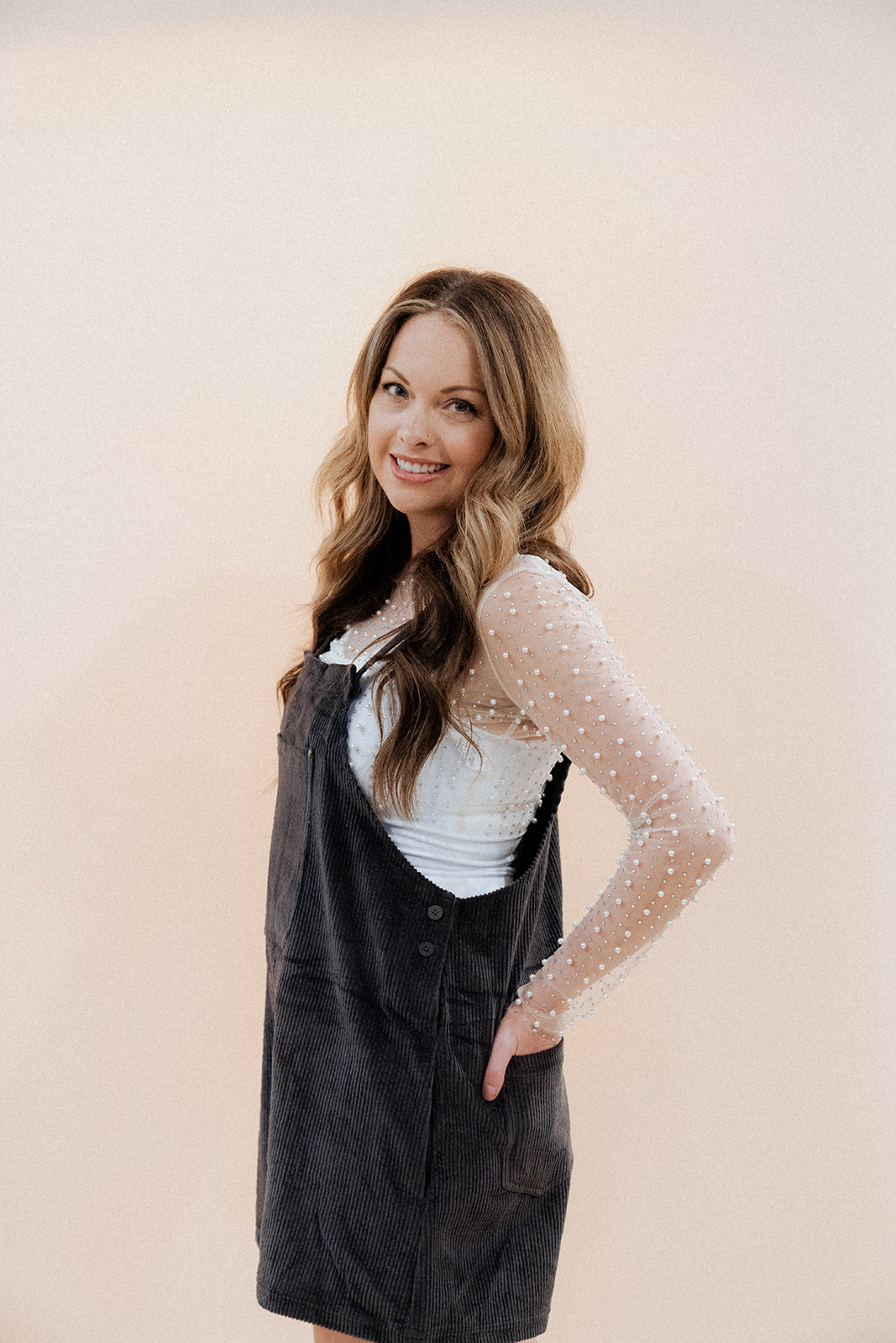 Kandi Corduroy Overall Romper