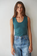 Ava Double-Layer Top - Hunter Green