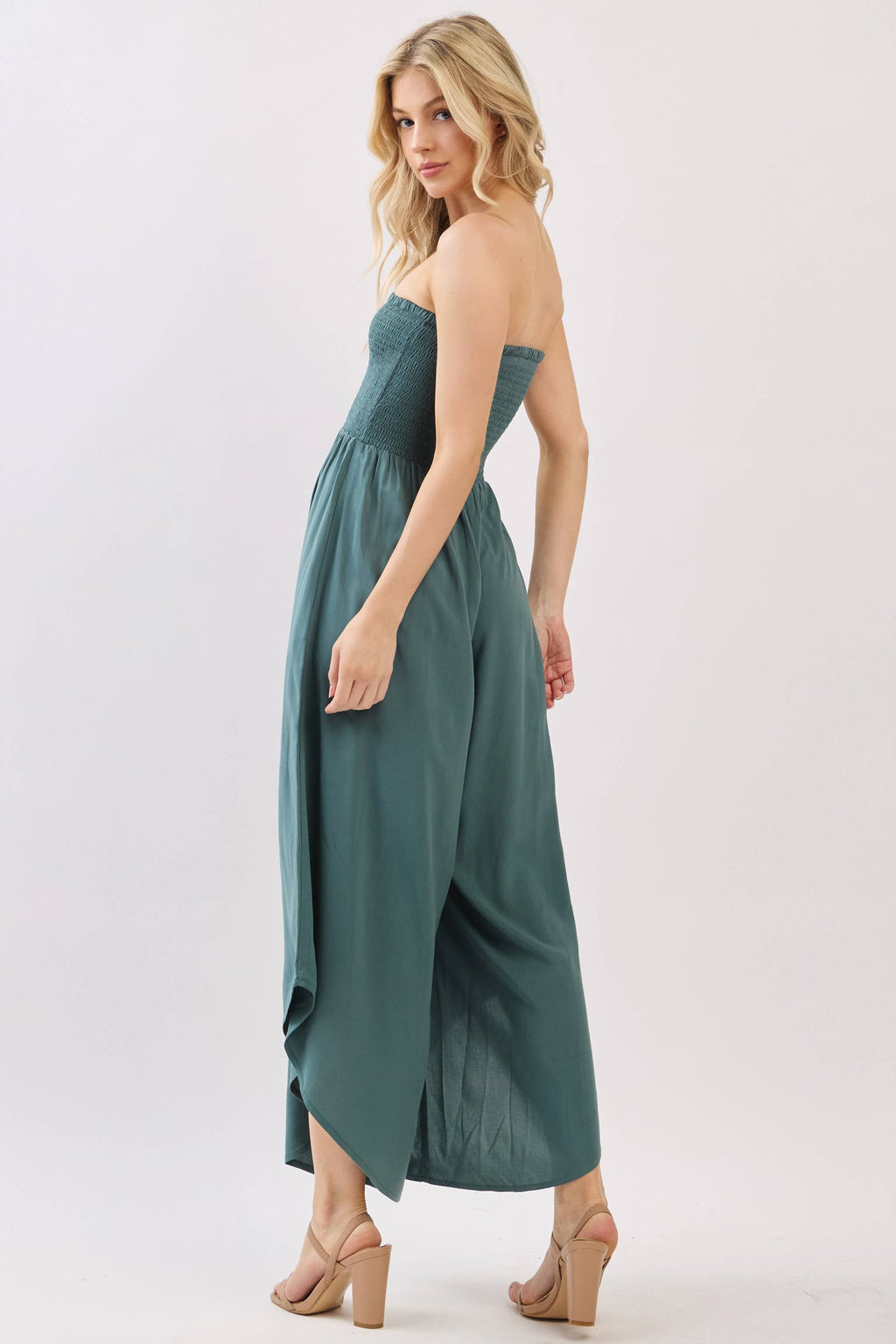 Serenity Smocked Strapless Jumpsuit