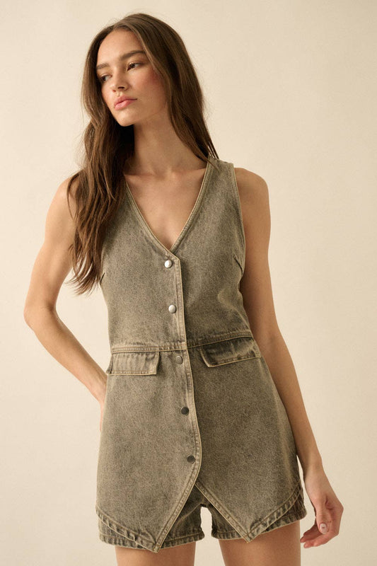 Zoeys Denim Vest Romper