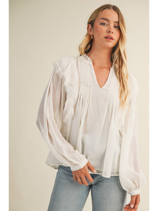 Kaiden Ruffle Long Sleeve Top