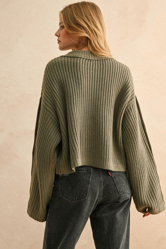 Tay Wide Neck Long Sleeve Sweater