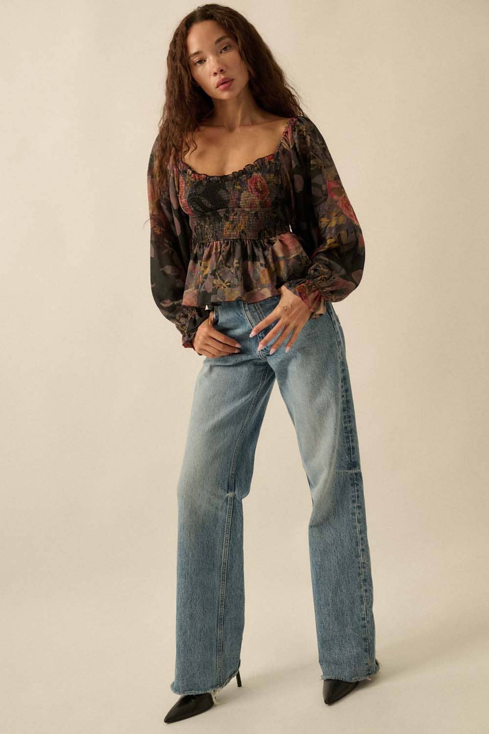 Floral Sweetheart Peplum Top