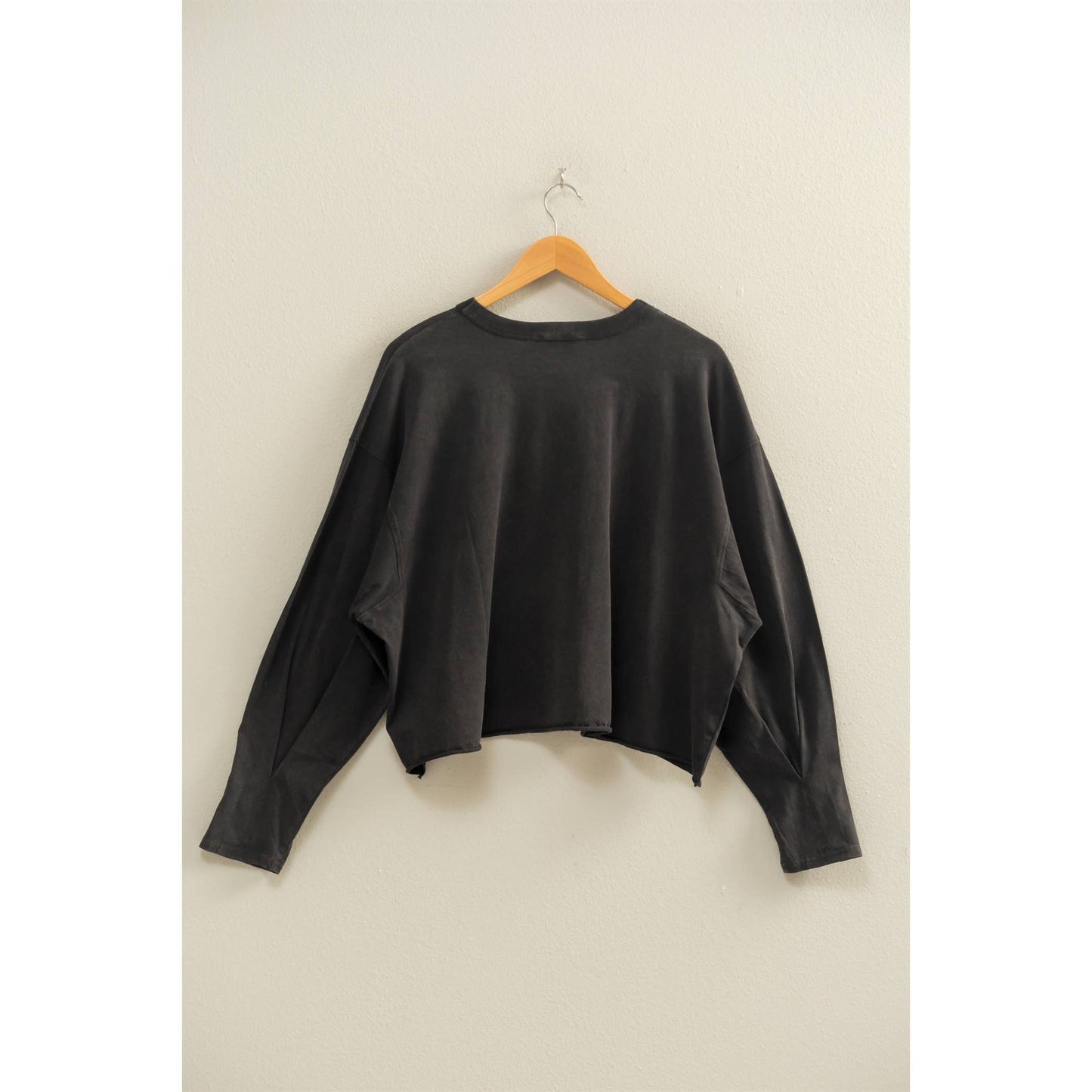 Washed Oversized Long Sleeve Top