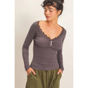 Josie Lace Henley Top