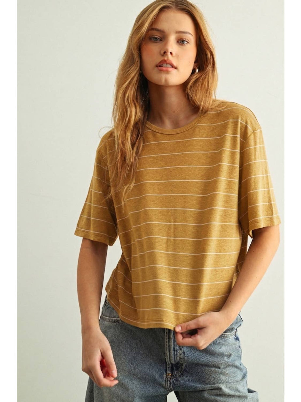Stripe Cotton Linen Top