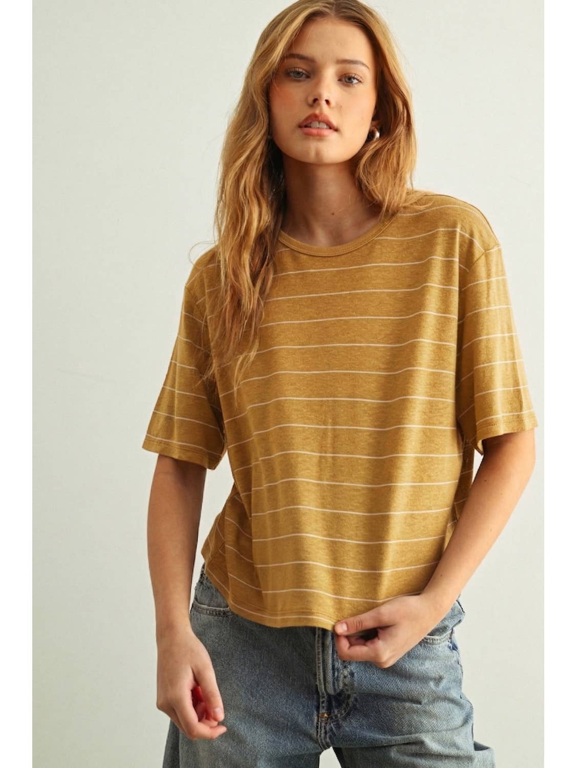 Stripe Cotton Linen Top