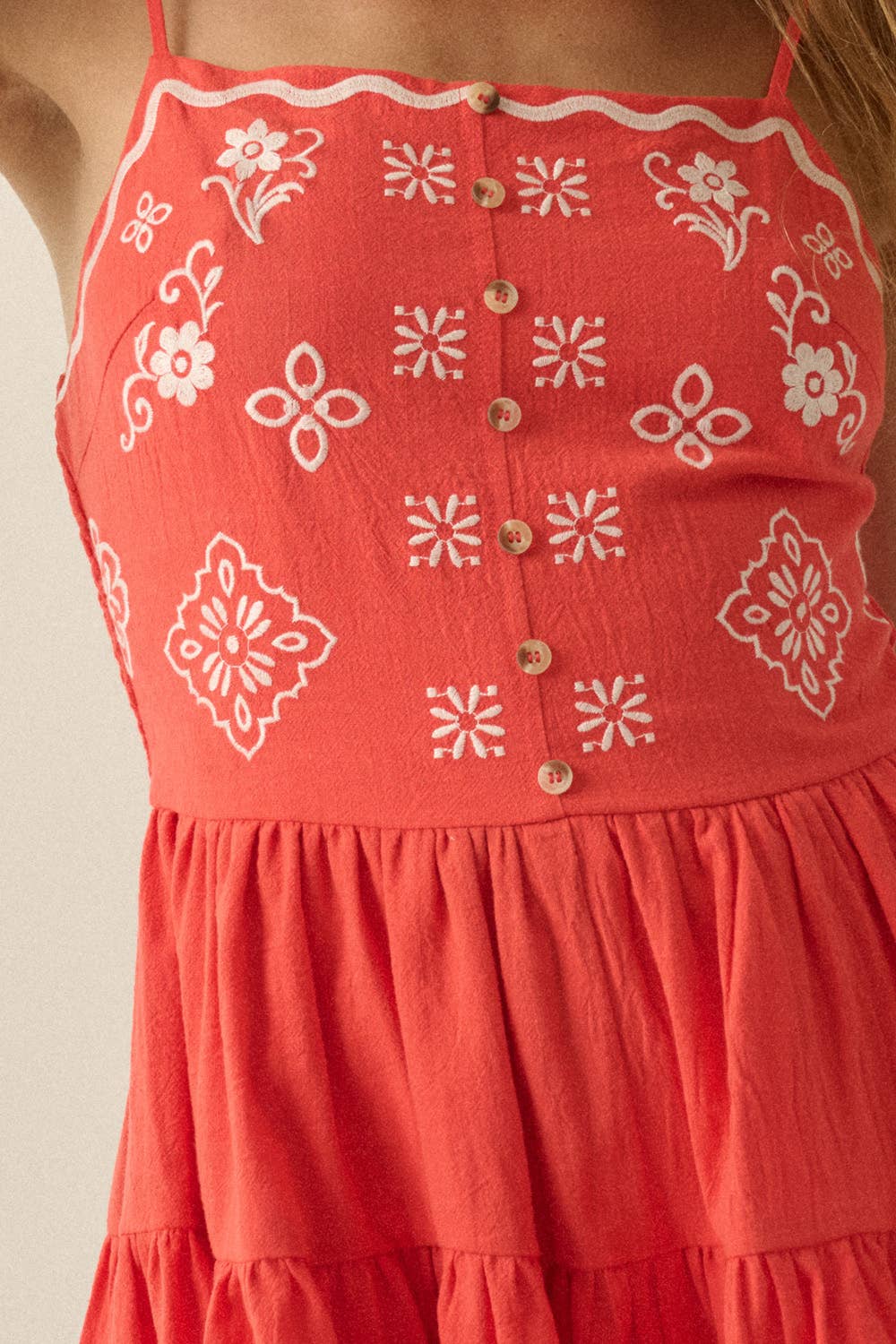 Fire Tiered Ruffle Cami Romper