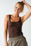 Square Neck Ribbed Tank Top