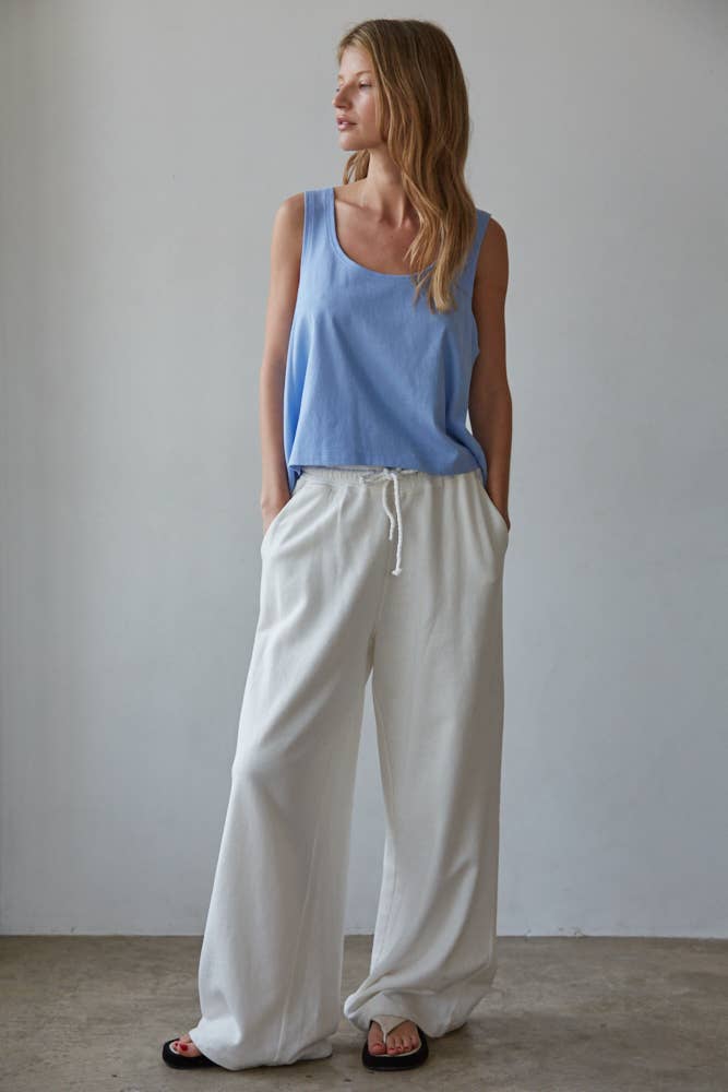 Knit Cotton Scoop Neck Sleeveless Tank Top