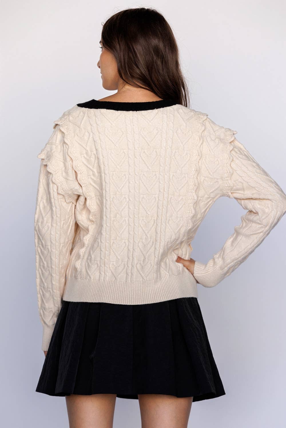 Bow's Cable Knit Cardigan