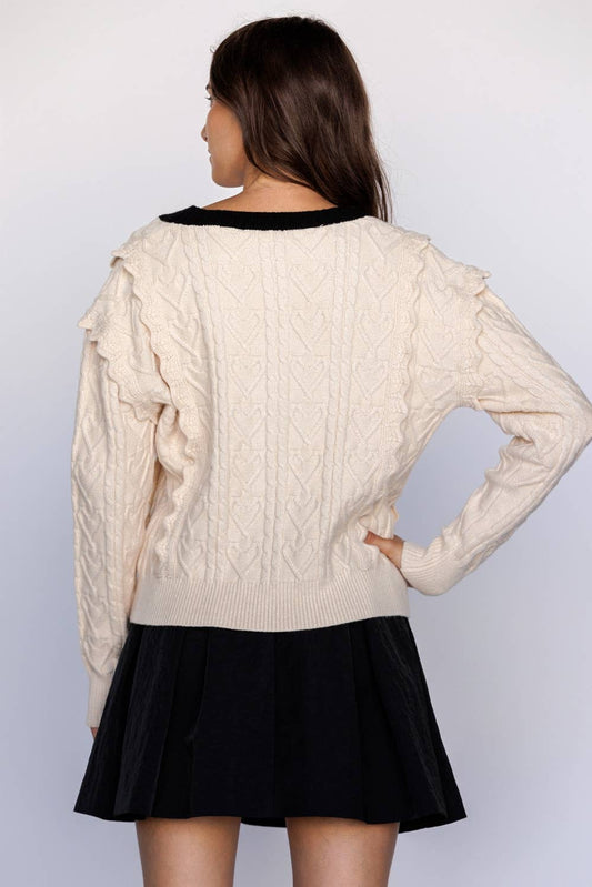 Bow's Cable Knit Cardigan
