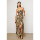 Tropical Cutout Smocked Maxi Dress