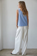 Knit Cotton Scoop Neck Sleeveless Tank Top