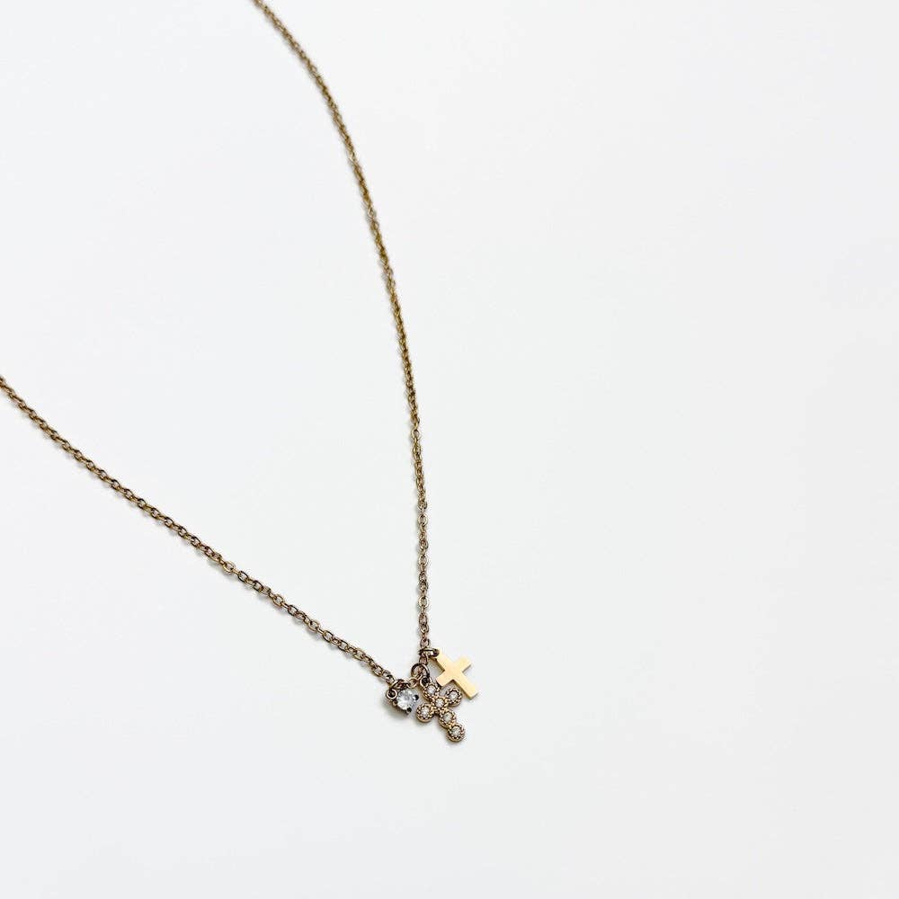 Double Cross Necklace