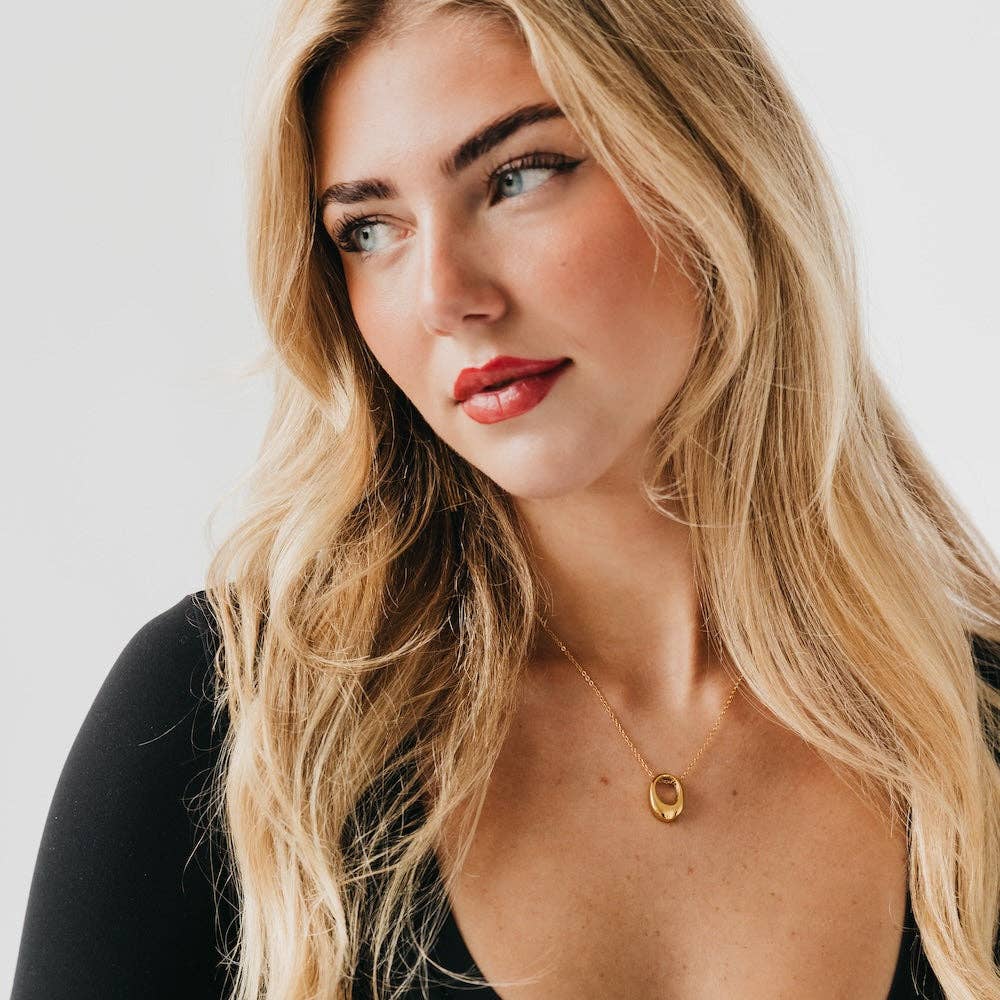 Mini Open Oval Pendant Necklace