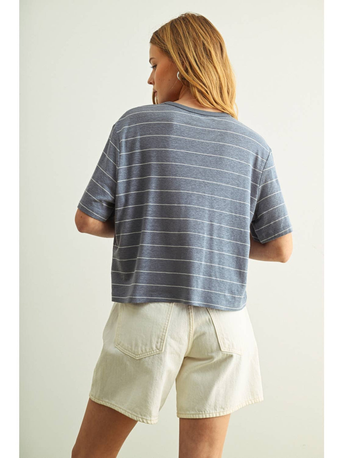 Stripe Cotton Linen Top