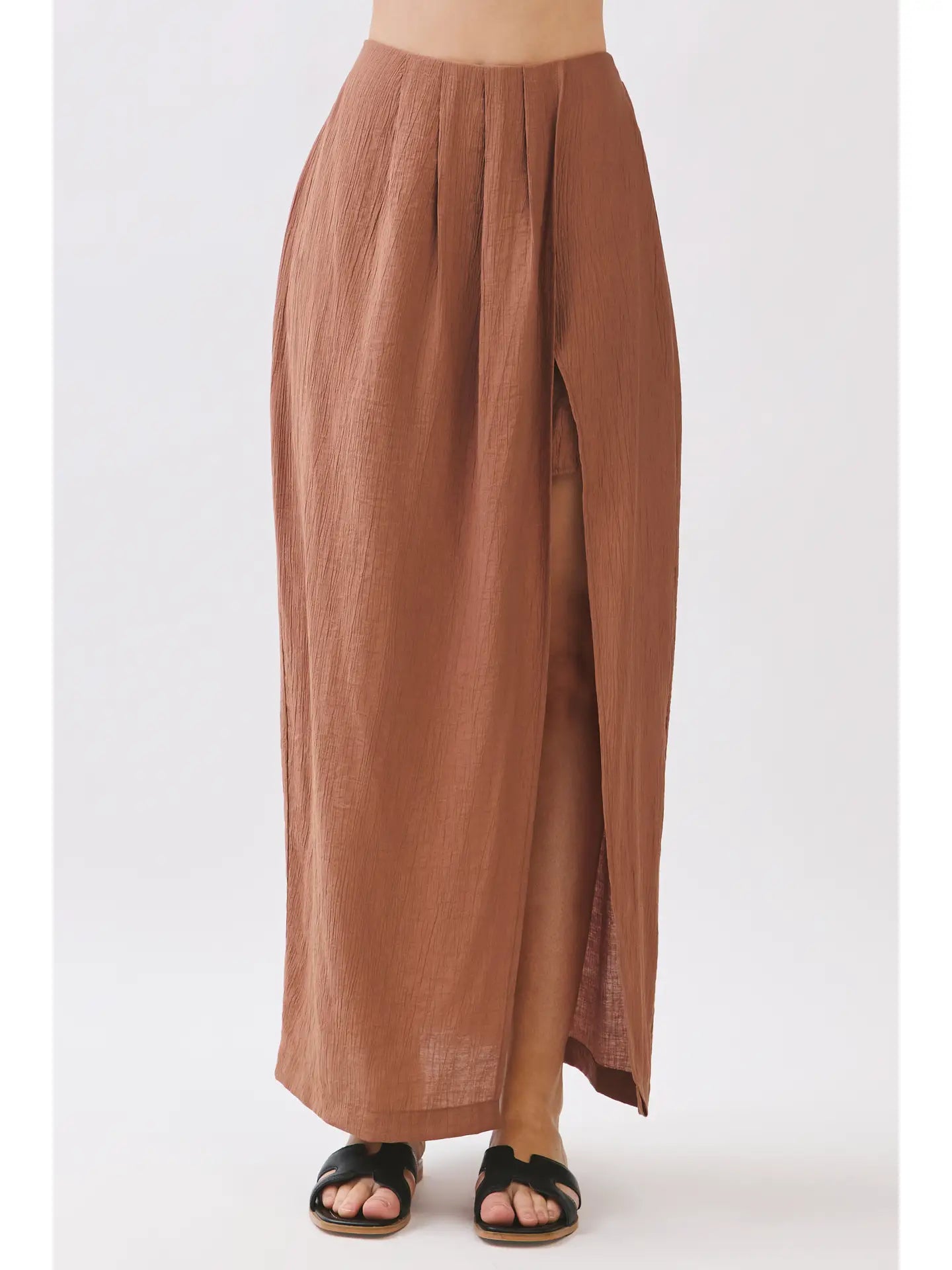 Polly Faux Wrap Pleated Skirt
