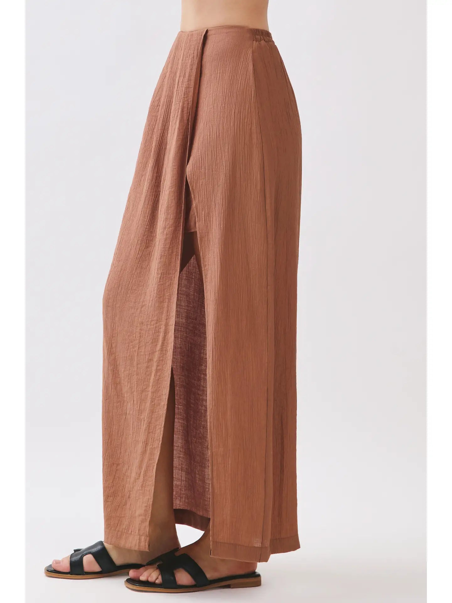 Polly Faux Wrap Pleated Skirt