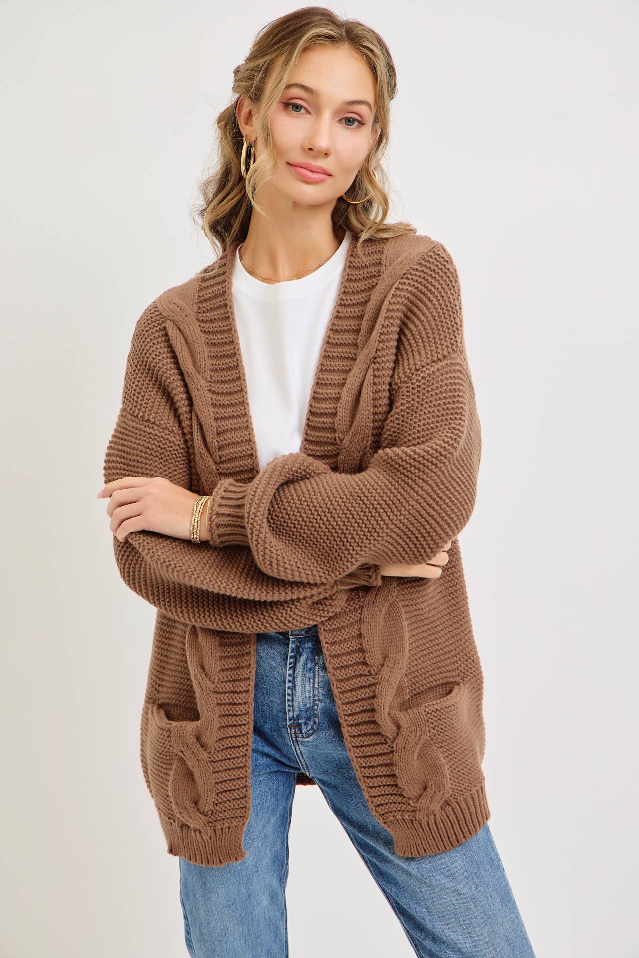 Logan Chunky Cable Knit Cardigan