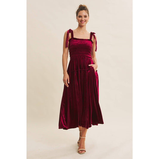Holiday Classic Velvet Midi Dress