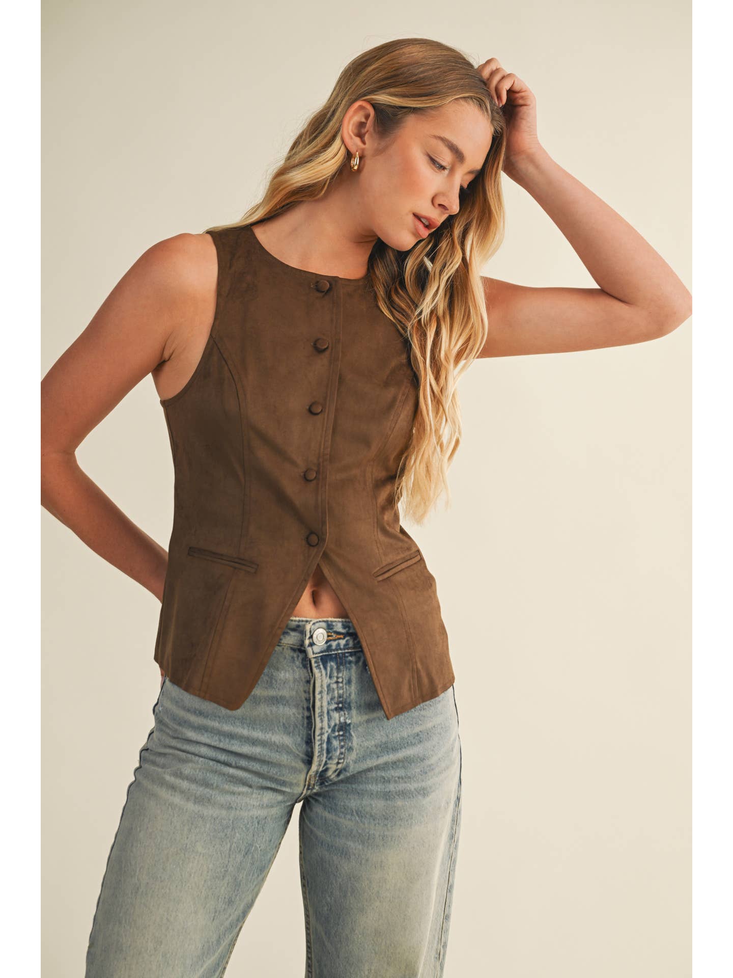 Hudson Tie Back Button Vest