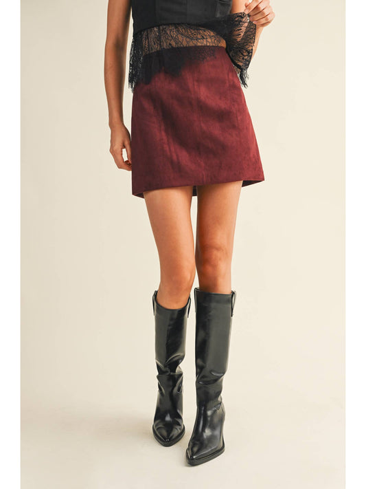 Penny Fitted Suede Mini Skirt