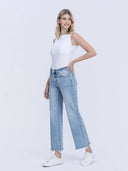 Maya Uneven Hem Wide Leg Jeans