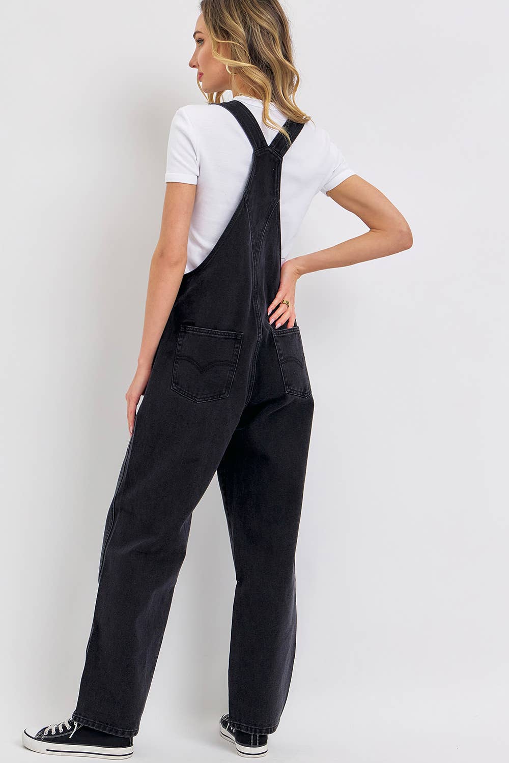 Black Denim Overalls