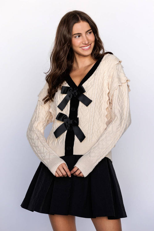 Bow's Cable Knit Cardigan