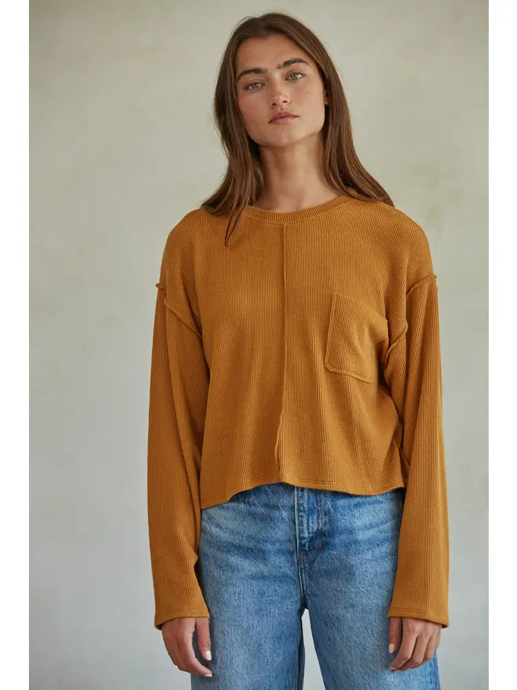 Loose Fit Ribbed Sweater