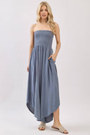 Serenity Smocked Strapless Jumpsuit