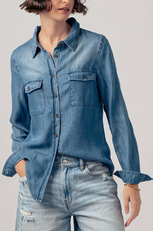 Indie Button Down Chambray Shirt