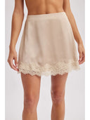 Sierra Champagne Satin Lace Skirt
