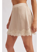 Sierra Champagne Satin Lace Skirt