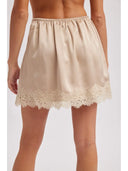 Sierra Champagne Satin Lace Skirt