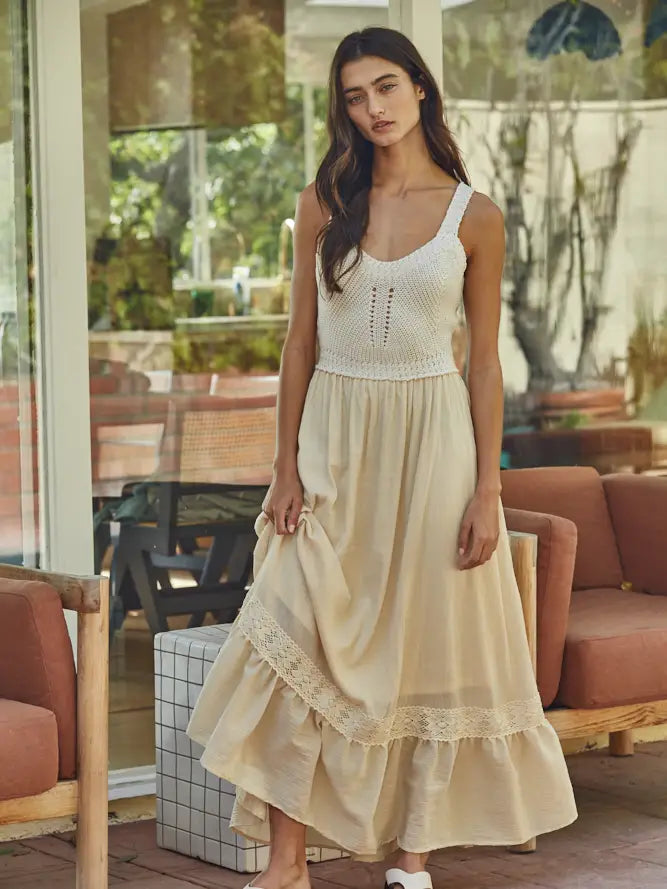 Crochet Sleeveless Maxi Dress