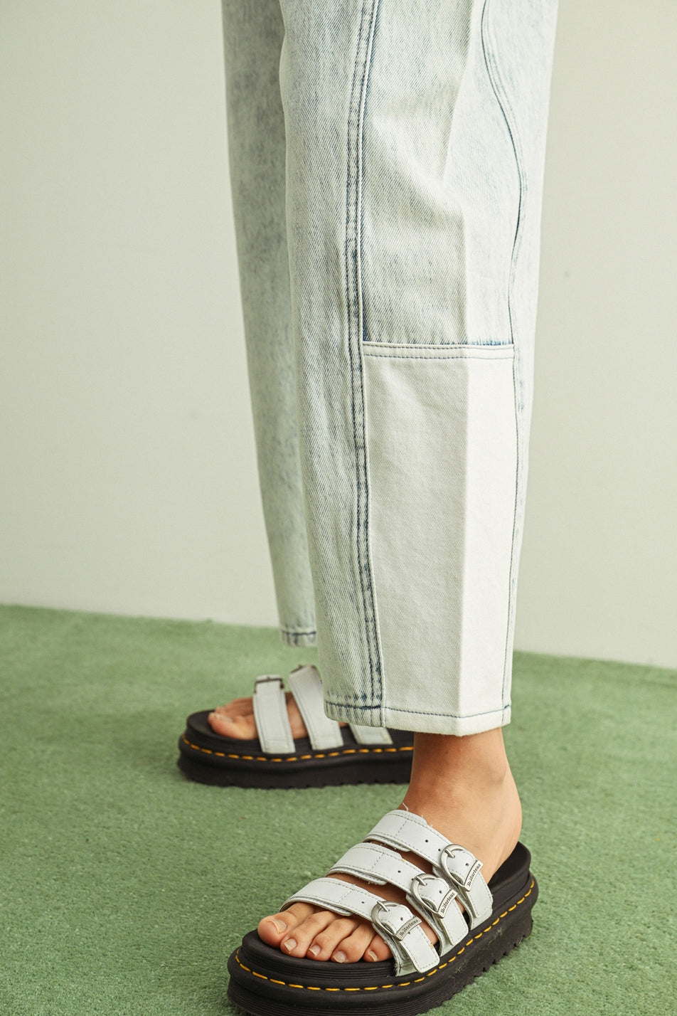 White Washed Barrel Denim