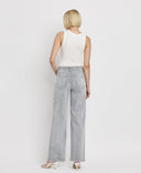 HIGH RISE LIGHT GREY WIDE LEG JEANS