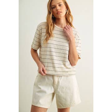 Stripe Cotton Linen Top